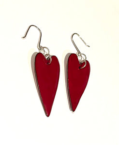 Red Heart Dangle Earrings