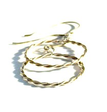Twisted Wire Round Hoop Earrings