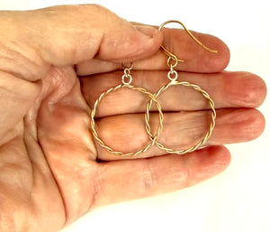 Twisted Wire Round Hoop Earrings