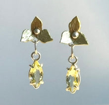 Citrine and Flower Petal Dangle Earrings
