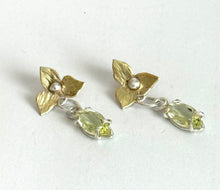 Citrine and Flower Petal Dangle Earrings