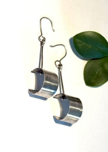 Sterling Silver Band Dangle Earrings
