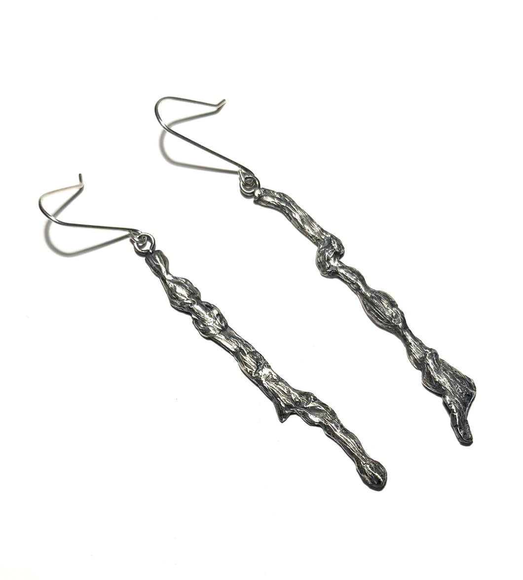 Sterling Silver Twig Earrings