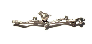 Sterling Silver Bird on a Twig Brooch