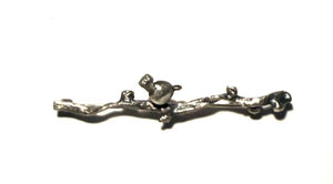 Sterling Silver Bird on a Twig Brooch