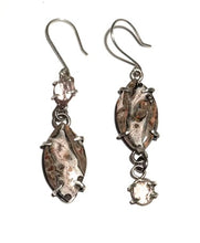 Sterling Silver Earrings with Leopard Jasper & Tourmaline