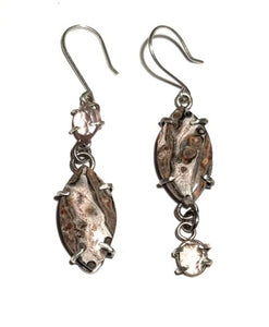 Sterling Silver Earrings with Leopard Jasper & Tourmaline