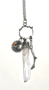Quartz, Twig and Leopard Jasper Necklace