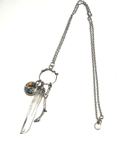 Quartz, Twig and Leopard Jasper Necklace