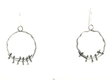 Handmade Rustic Silver Circle Earrings