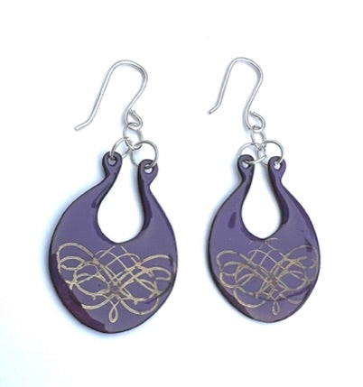 Purple and Gold Earrings