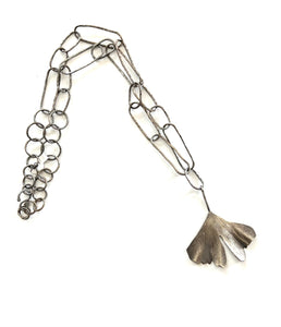 Sterling Silver Gingko Leaf Necklace