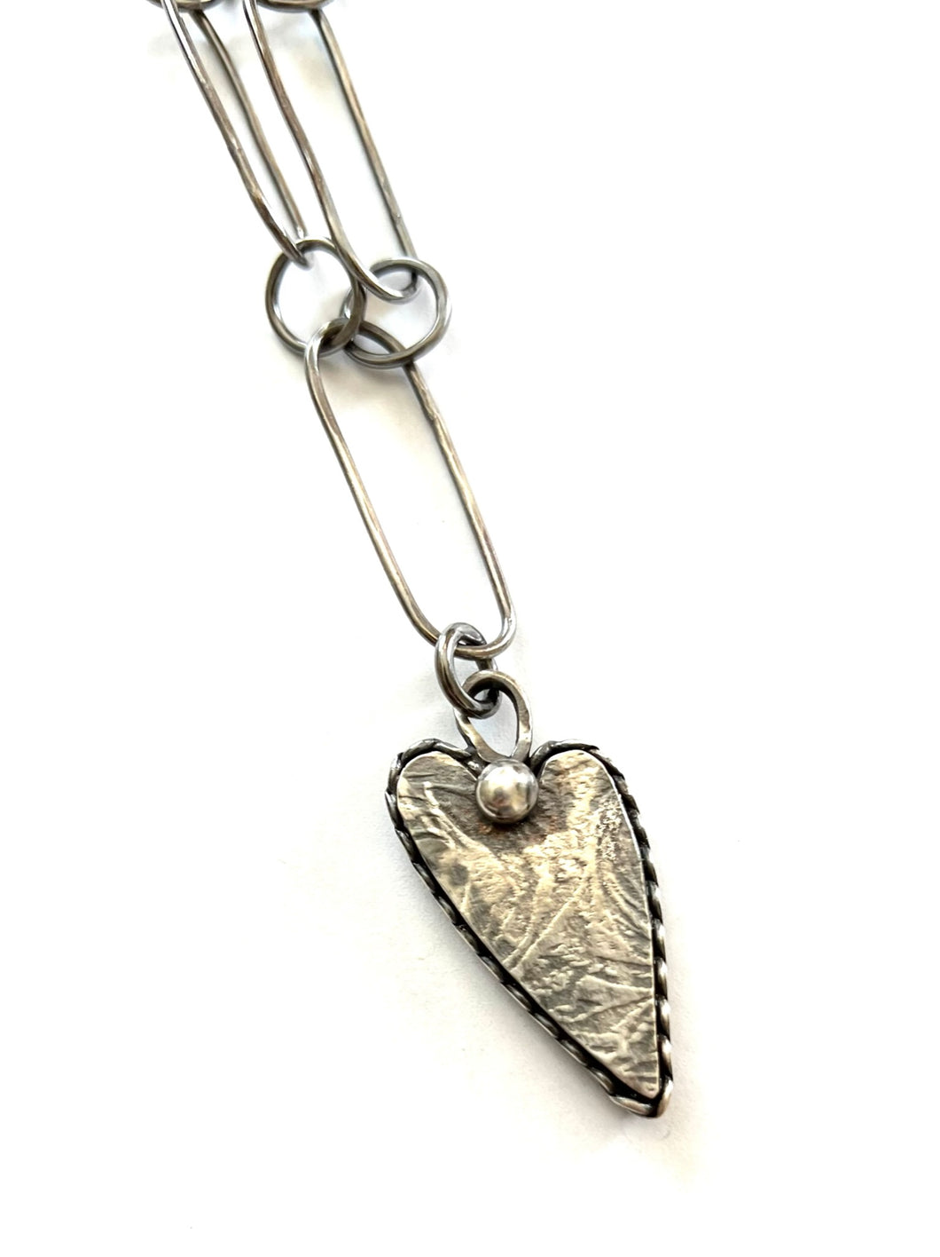Sterling Silver Hollow Form Heart Box Necklace