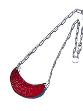 Red Speckled Crescent Necklace