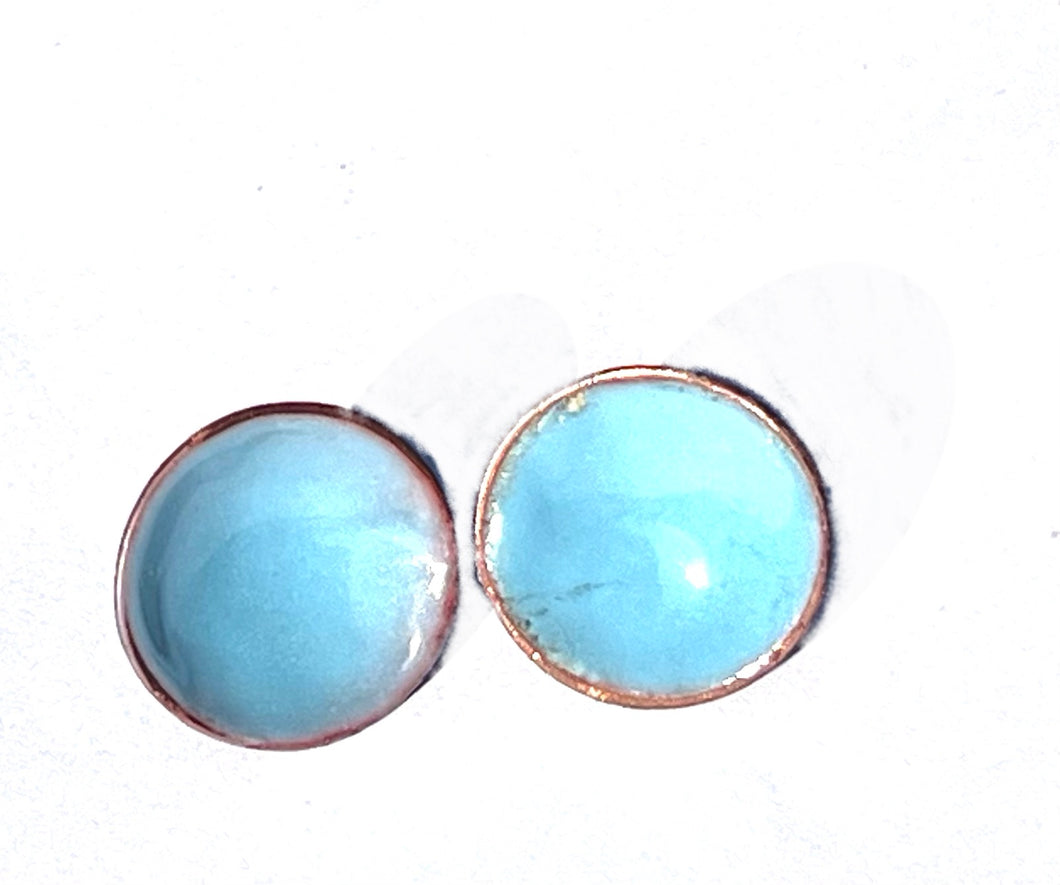 Light Blue Disk Earrings