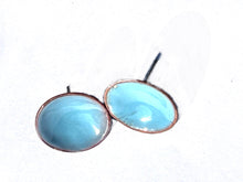 Light Blue Disk Earrings