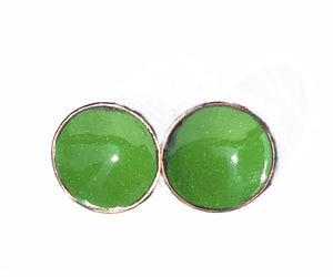Kelly Green Disk Earrings