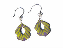 Lavender and Lime Green Dangle Earrings