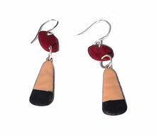 Red, Black and Tan Dangle Earrings
