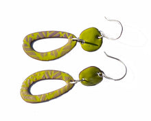 Lavender and Lime Dangle Earrings