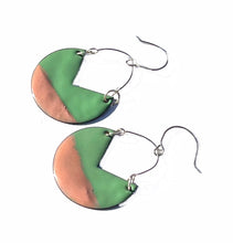 Peach and Green Dangle Earrings