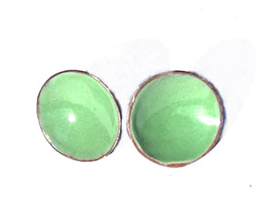 Sea Foam Green Disk Earrings