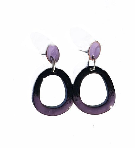 Black and Purple Post Earrings
