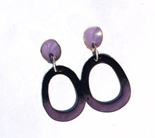 Black and Purple Post Earrings