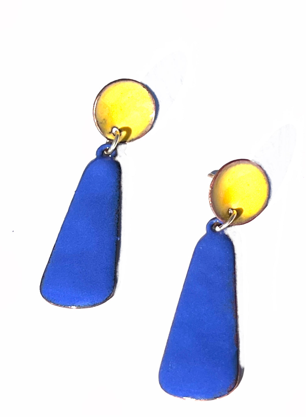 Royal Blue and Yellow Post Earrings