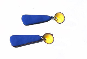 Royal Blue and Yellow Post Earrings
