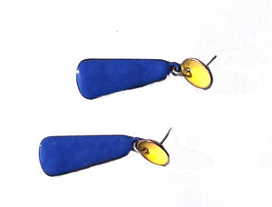 Royal Blue and Yellow Post Earrings