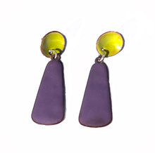 Purple and Lime Green Post Earrings