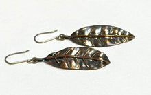 Slender Copper Leaf Earrings
