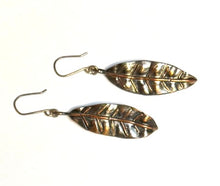 Slender Copper Leaf Earrings