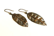 Slender Copper Leaf Earrings