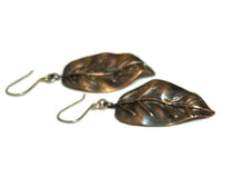 Copper and Sterling Silver Leaf Earrings