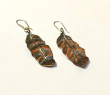 Autumn's Keepsake — Elongated Copper Leaf Earrings