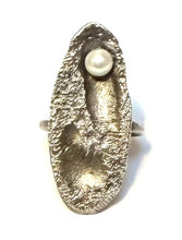 Sterling Silver & Pearl Statement Ring | Organic Sculptural Jewelry