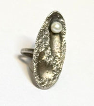 Sterling Silver & Pearl Statement Ring | Organic Sculptural Jewelry