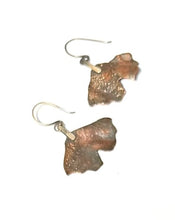 Autumn Whispers Copper Ginkgo Leaf Earrings