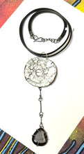 Black Druzy and Crackled Enamel Necklace