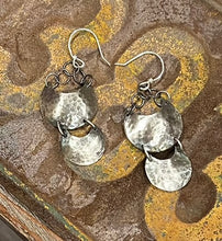 Double Shield Stirling Silver Earrings