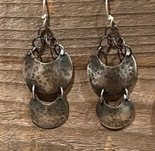 Double Shield Stirling Silver Earrings