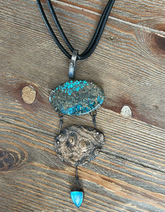 Chrysocolla and Blue Topaz Necklace