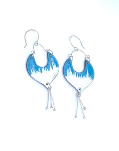 Blue Whitewashed Dangle Earrings