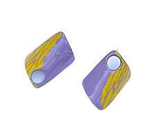 Lavender and Yellow Wavy Earrings