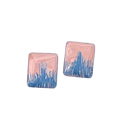 Pink and Blue Scribbles earrings