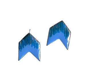 Blue Scribble Flame Earrings