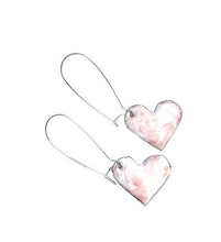 Pink Marbled Hearts Earrings