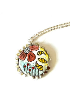 Pollinate Enamel Necklace